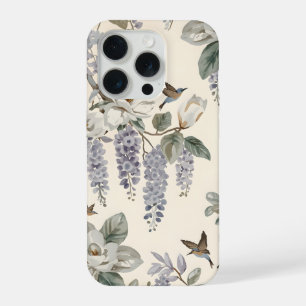 Elegante Chinoiserie Bloemen & Vogels iPhone 15 Pro Hoesje