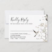 Elegante Chinoiserie Bloementuin Trouwen RSVP Kaartje (Voorkant)