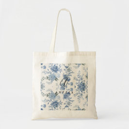 Elegante Chinoiserie Blue Toile Tote Bag
