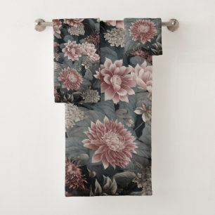 Élégante Chinoiserie Gris et Fleurs de framboise
