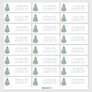 Elegante Chinoiserie Kerstboom Adresetiketten Sticker