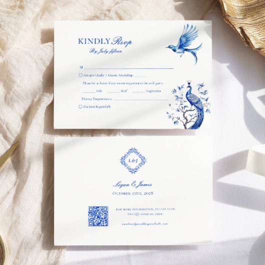 Élégante Chinoiserie Meal Choice Wedice RSVP