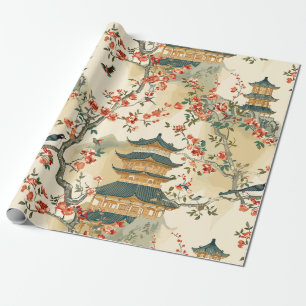 Elegante Chinoiserie - Pagodes, Bloesems en Vogels Cadeaupapier