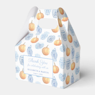 Elegante Chinoiserie pompoenen herfst bruiloft dou Bedankdoosjes