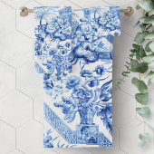 Élégante Chinoiserie Vintage bleue et blanche