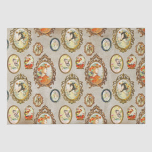 Elegante chique Art Nouveau Meisjes  Lijsten Kraft Tissuepapier