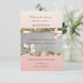 Elegante Chique Bloemachtige Trouwreceptie Kaart (Staand voorkant)