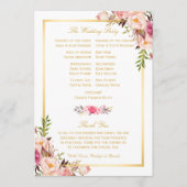 Elegante chique bloemendoe-het-zelf bruiloft progr programma (Voorkant)