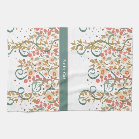 Elegante chique  bloemige aangepaste offerte stijl theedoek (Horizontaal)