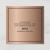 Elegante chique brons moderne plein minimalist vierkante visitekaartje (Achterkant)