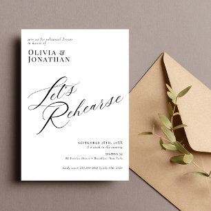 Elegante Chique Calligrafie Oefendiner Kaart