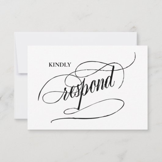 Elegante Chique Calligrafie Script RSVP-reactiekaa RSVP Kaartje (Achterkant)