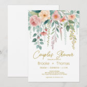 Elegante chique couples shower uitnodiging (Voorkant / Achterkant)