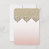 Elegante chique damast bruiloftsreceptie kaart (Achterkant)