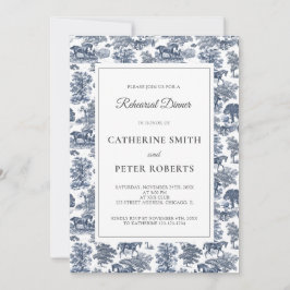 Elegante  chique Franse Blue Horse Toile Kaart