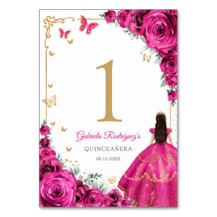 Elegante chique Fuchsia roze rozen Gouden Quincean Kaart