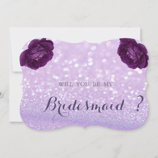 Elegante chique glinsterende Bokeh, rozen bruidsme Kaart (Voorkant)