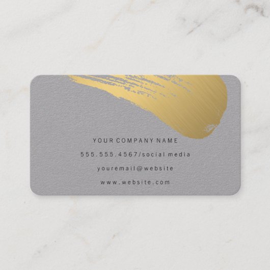 Elegante Chique Goud Geborsteld Visitekaartje (Voorkant)