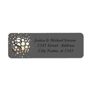 Elegante chique gouden/bronzen confetti monogram b etiket