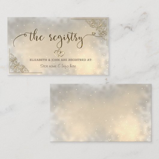 Elegante Chique Gouden Harten Trouwregister Informatiekaartje (Voorkant / Achterkant)