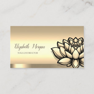 Elegante Chique Gouden Lotus Bloem Yoga Instructeu Visitekaartje