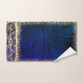 Elegante chique gouden wervelingen glitter rand bl bad handdoek (Handdoek)