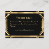 Elegante chique grote Gatsby bruiloft details Informatiekaartje (Voorkant)