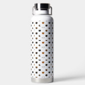 Elegante chique kattenpatronen waterfles (Achterkant)
