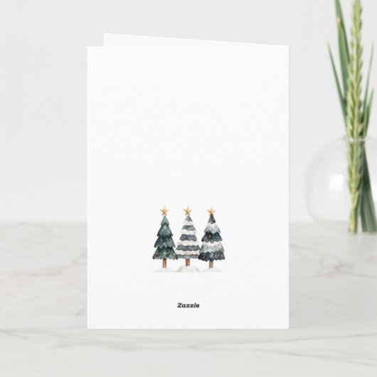 Elegante chique kerstbomen ,Bokeh Company Feestdagen Kaart (Achterkant)