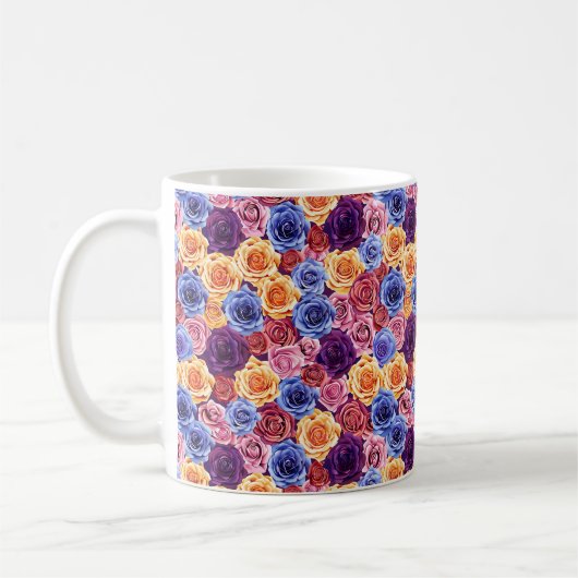 Elegante chique kleurrijke stijlvolle moderne roze koffiemok (Links)