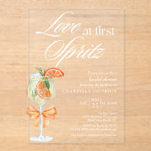 Elegante Chique Liefde Op Het Eerste Kijkje Bruids Acryl Uitnodigingen (Voorkant)