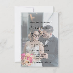 Elegante Chique Moderne Foto Overlay Trouwen Kaart