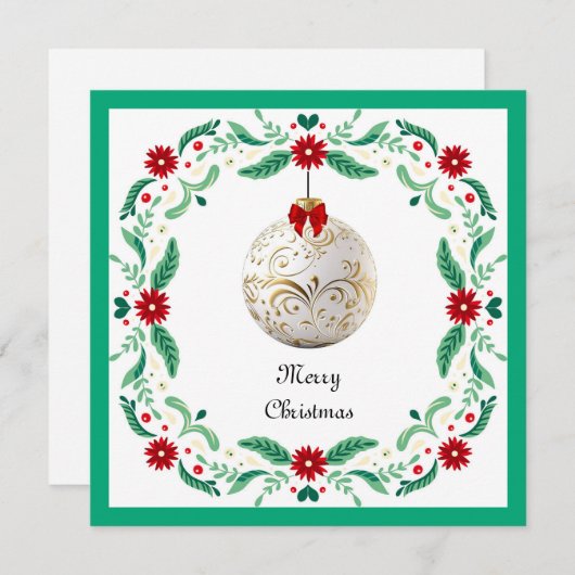 Elegante chique moderne kleurrijke vrolijke kerstb feestdagenkaart (Voorkant / Achterkant)