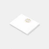 Elegante Chique Moderne Monogram Zwar Goud  Post-it® Notes (Schuin)