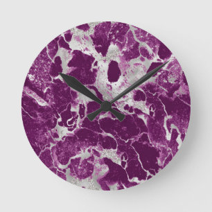 Elegante chique paarse violette abstracte patroon ronde klok
