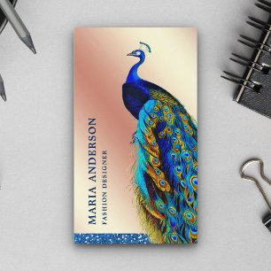 Elegante chique rose goud folie blauwe Indiase pau Visitekaartje