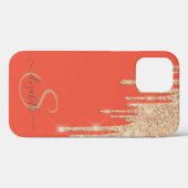 Elegante Chique Roze Goud Glitter Druppels Case-Mate iPhone Case (Achterkant (horizontaal))