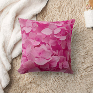 Elegante, chique roze hortensia bloem, bloemblaadj kussen