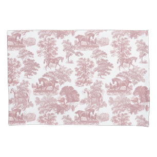 Elegante chique roze rustieke paarden Toile Kussensloop