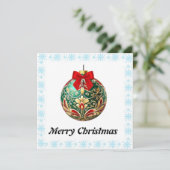 Elegante chique rustieke kleurrijke vrolijke kerst feestdagenkaart (Staand voorkant)