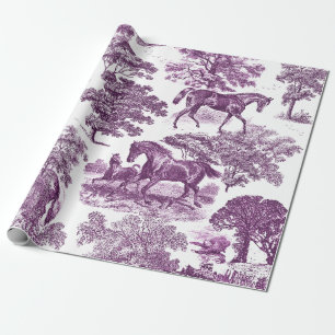 Elegante chique rustieke paarden Paarse toilet Cadeaupapier