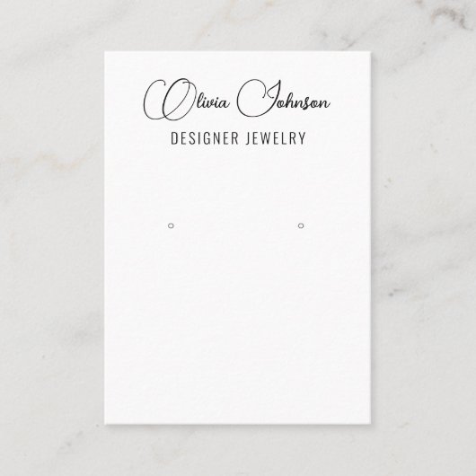 Elegante chique sieraden oorbel display visitekaartje (Voorkant)