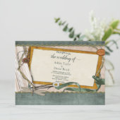 Elegante chique stijlvolle decoratieve bruiloft kaart (Staand voorkant)