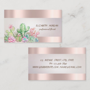 Elegante chique streep Cactus Succulenten Rose Gou Visitekaartje