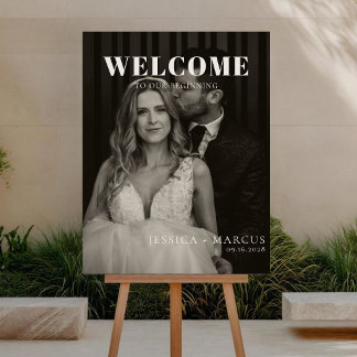 Elegante Chique Trouw Welkom Bord Foto Poster