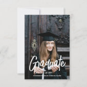 Elegante chique typografie Graduation Party Uitnod Kaart (Voorkant)