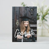 Elegante chique typografie Graduation Party Uitnod Kaart (Staand voorkant)