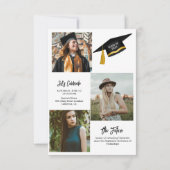 Elegante chique typografie Graduation Party Uitnod Kaart (Achterkant)