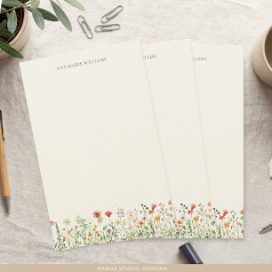 Elegante Chique Waterverf Bloemen Briefpapier