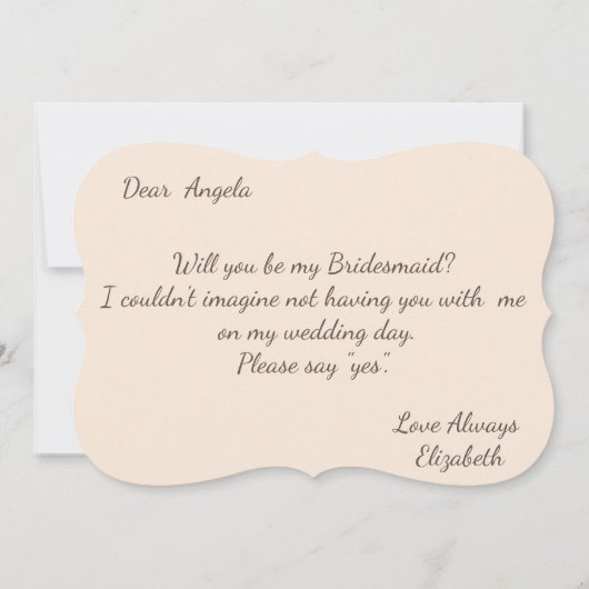 Elegante Chique Waterverf Bloemen Bruidsmeisje Kaa Kaart (Achterkant)